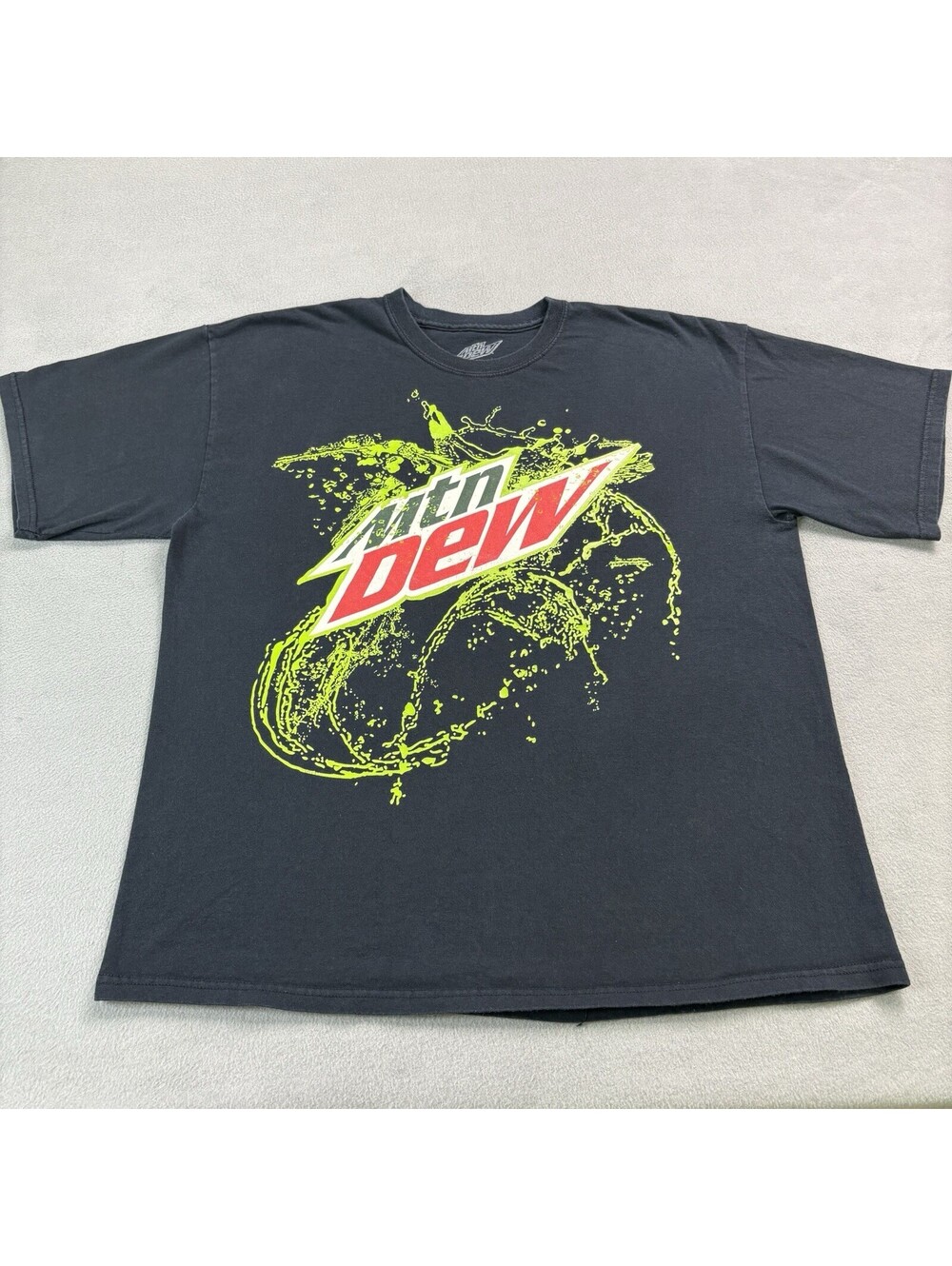 Y2K Mountain Dew Splash Promo T Shirt Size XL Black